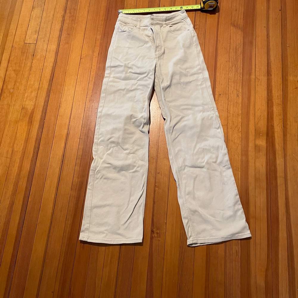 Cream Wide-Leg Pants